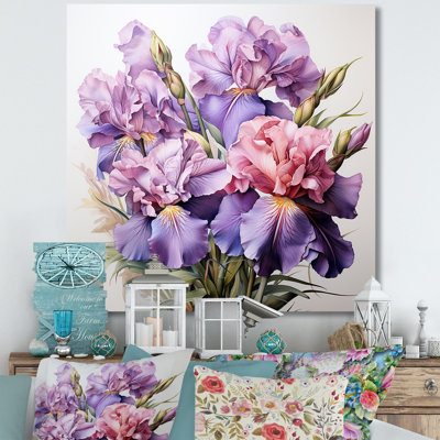 Mauve et rose Iris Grace I - iris, art mural