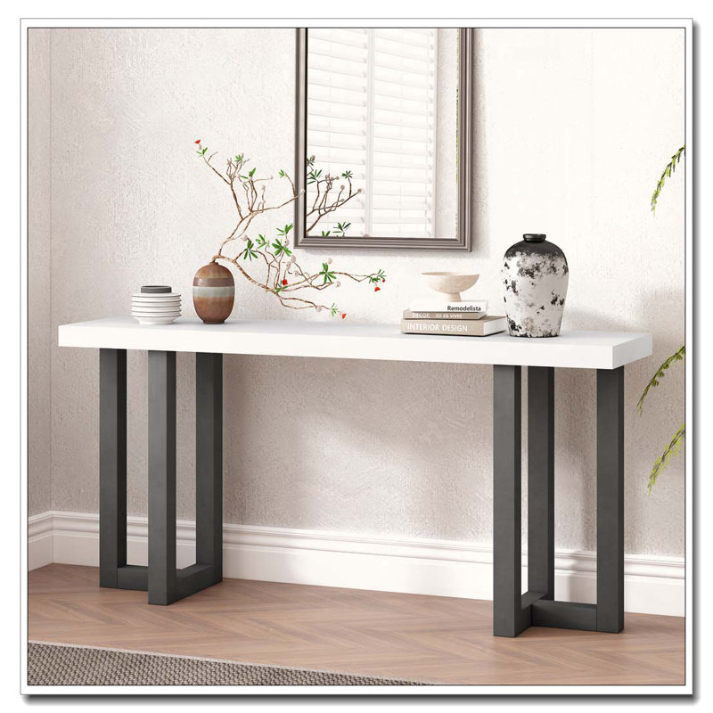 Console Table, Gray,White