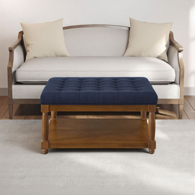 Table basse avec repose-pieds 33 po avec tablette en bois