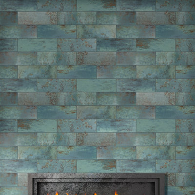 Carrelage mural 4 "x 12" Metallo