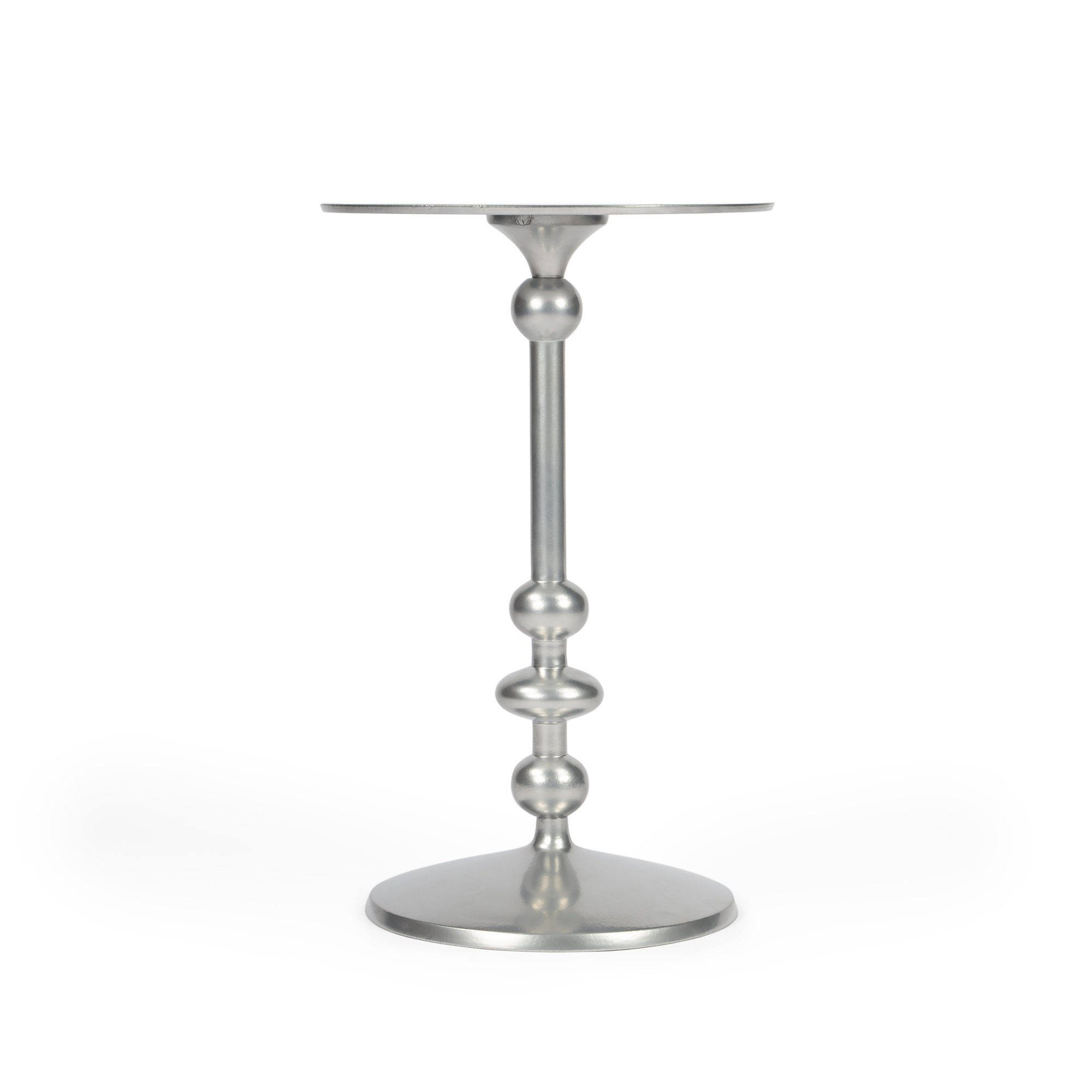 Gordy Aluminum Pedestal End Table, Nickel