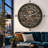 THE GEARS CLOCK Wall Clock with Real Moving Gears LU-LI_ 27 in Round "SCHUSTERHAFF" BLACK-SILVER