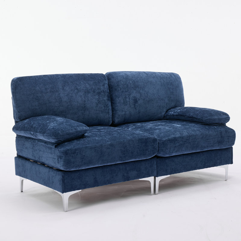 Modular Chenille Oversized Upholstered Sofa, Blue
