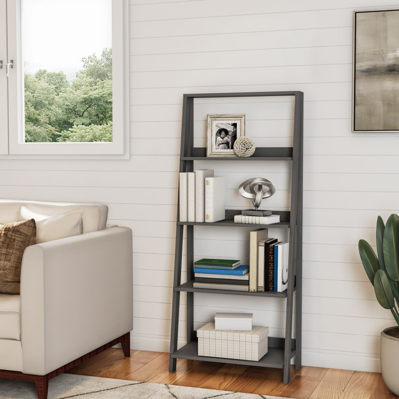 140.3cm H x 61cm W Ladder Bookcase, Grey