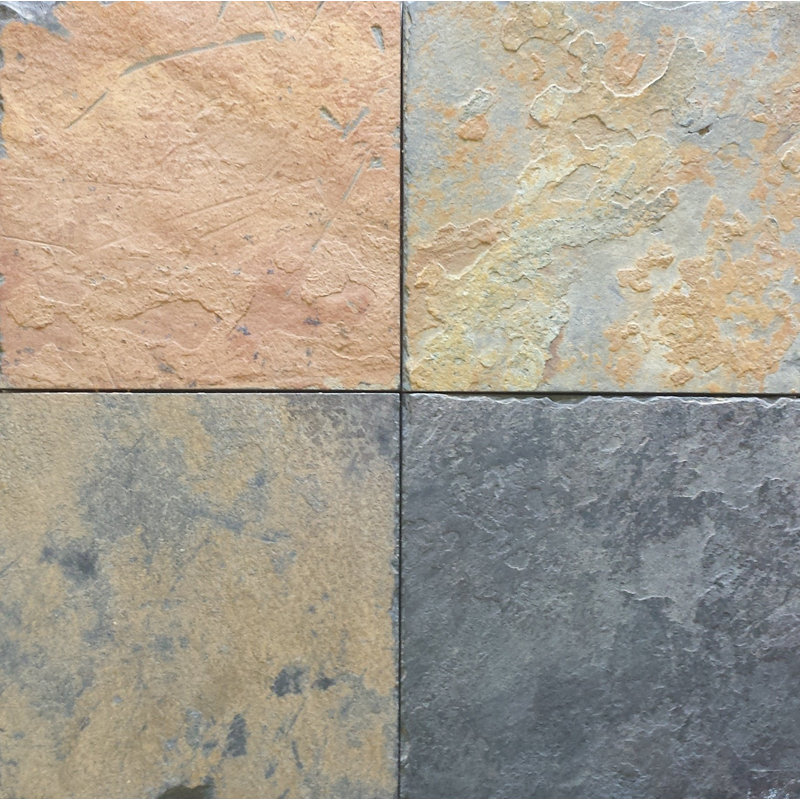 African 16" x 16" Slate Stone Look Wall & Floor Tile