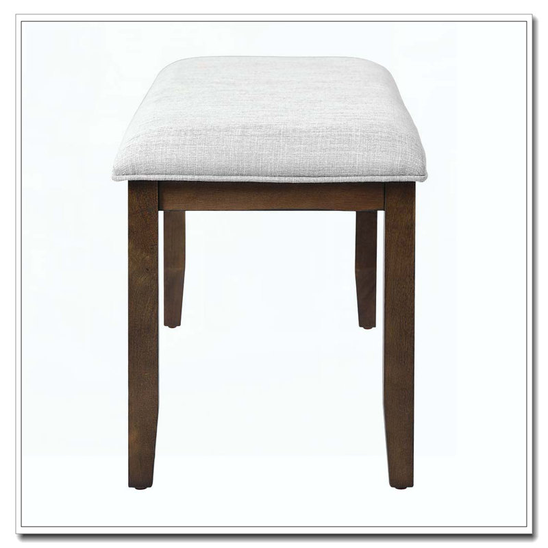 Banc rembourré pour chambre à coucher, Beige et brun