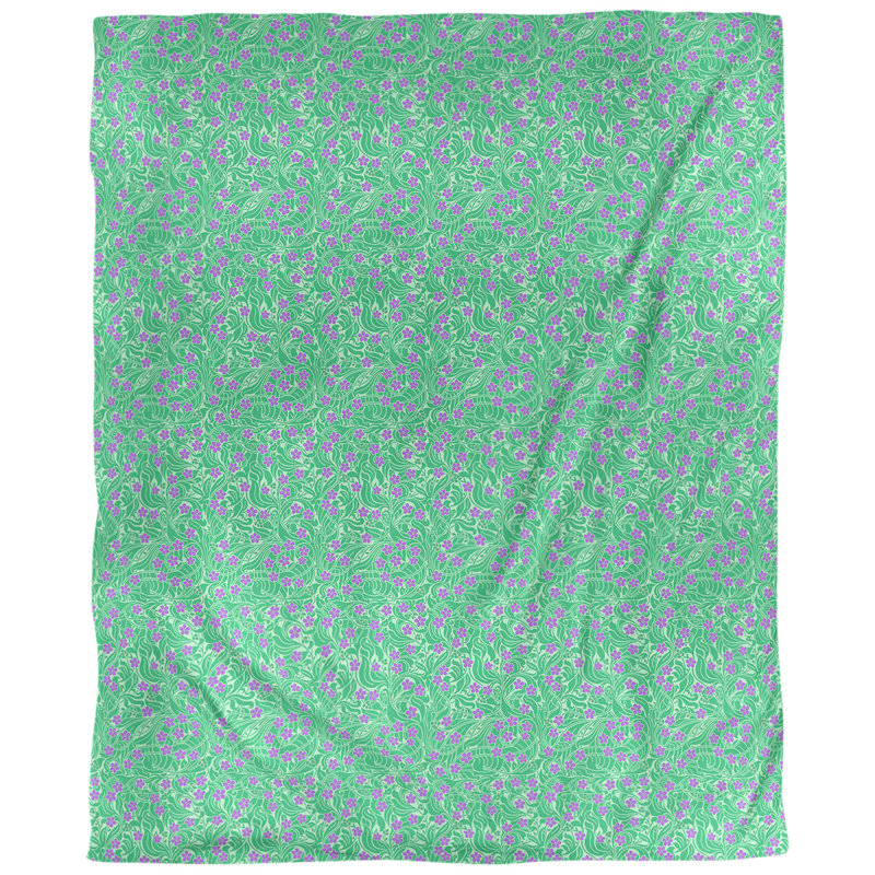 Tissu de tourbillon, Vert / Mauve, L 58 po x l 36 po, Sergé de coton