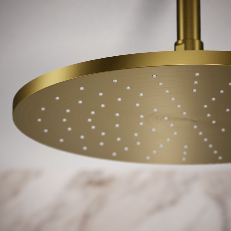 Contemporary 12" Round Single-Function Rainhead, Round Rain Showerhead, 2.5 Gpm, Vibrant Brushed Gold