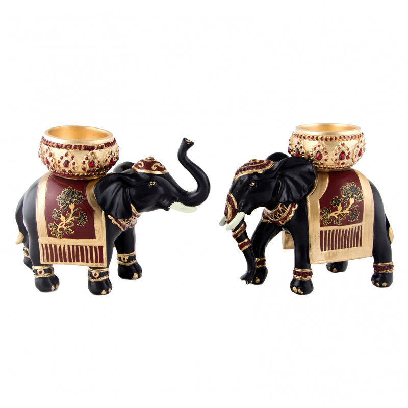 Ensemble de 2 figurines d'éléphant précieux