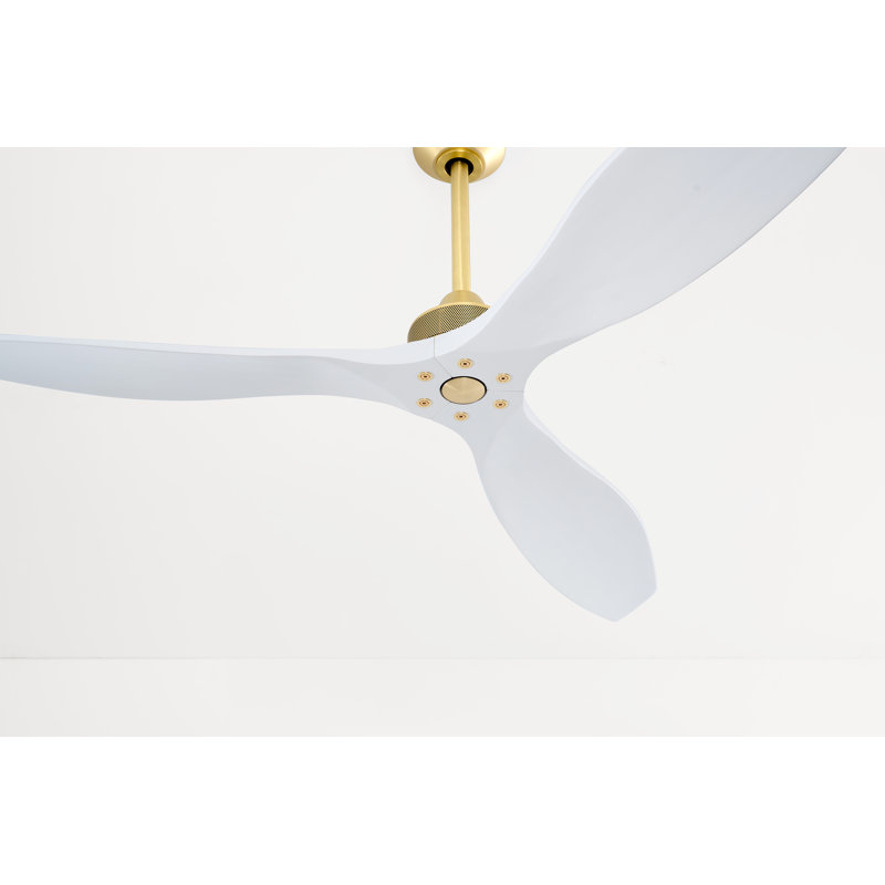 Hexanova Smart Ceiling Fan, 52", Brushed Brass with White Blades