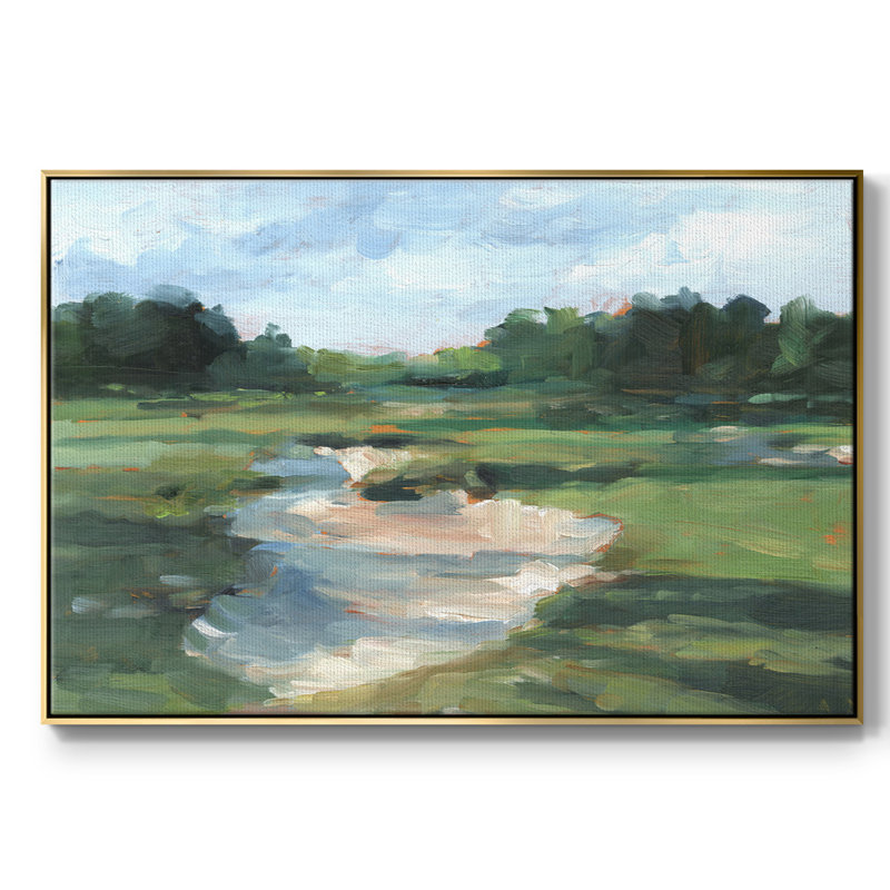 «Golf Course Study», toile tendue avec cadre I, Or, H 27 po x l 41 po x P 2 po