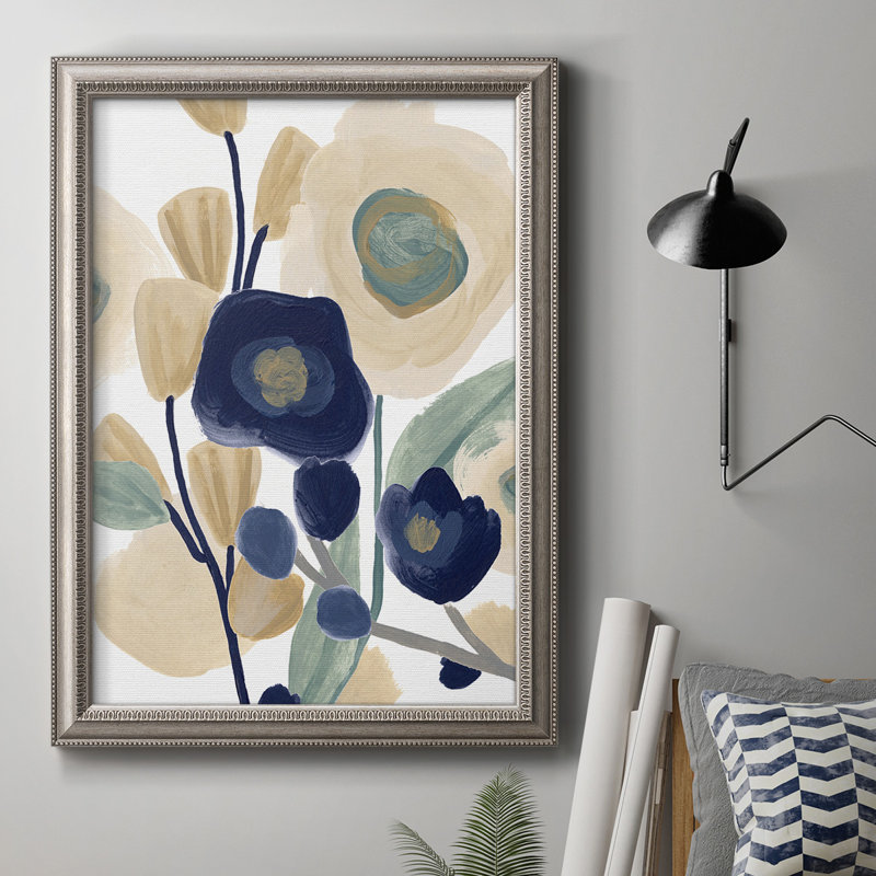 «Blue Poppy Cascade I», reproduction d'art sur toile, H 36 po x l 24 po x P 2,5 po