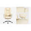 Chaise de bureau beige avec repose-pieds - Cuir respirant, ergonomique, inclinable pour les grands et les grands