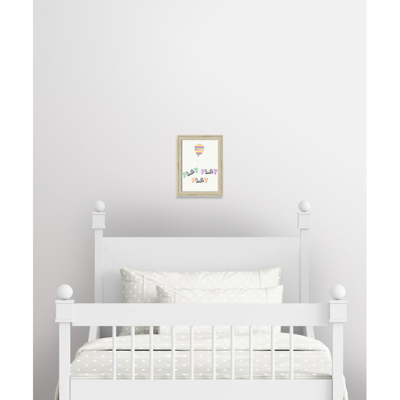 Play Play Play, impression sur papier, H 14 po x l 10 po x P 0,6 po, Cadre plat beige