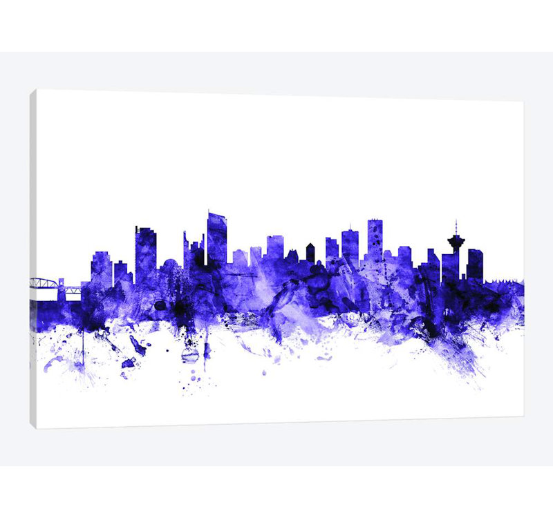 «Vancouver, Canada Skyline» par Michael Tompsett, impression sur toile tendue, H 26 po x l 40 po x P 1,5 po, Toile tendue
