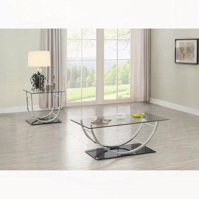 Ensemble de tables basses chromées 2 pièces