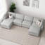 Canapé de rangement de salon modulaire en forme de U de 131,4 po Hutcheson avec coussin de repose-pieds amovible lavable-884675137