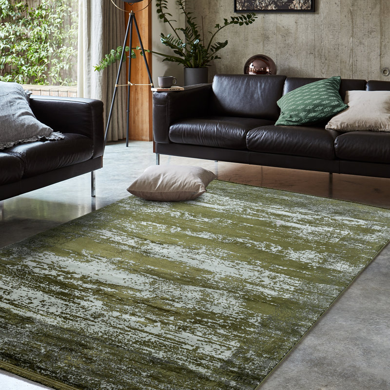 Ahadzi Green Rug, Rectangle 200 x 290cm
