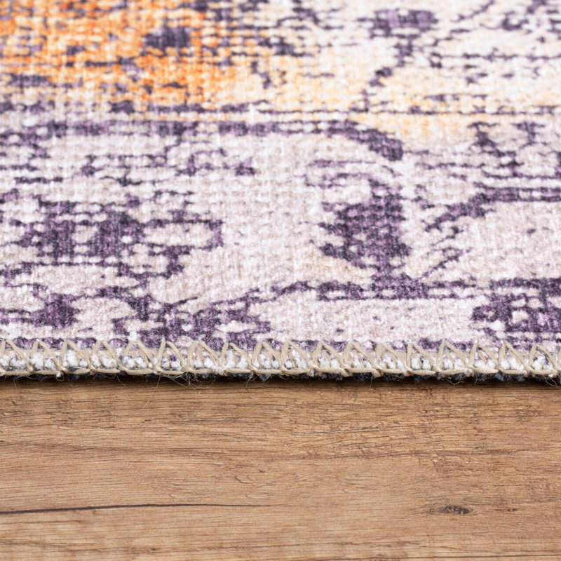 Tapis lavable en machine Premium, 4,6 x 6,2 pieds, 100% polyester, 1850 g / m² | Hauteur des poils: 0,2 po | Poly-coton écologique recyclé | Parfait pour le salon, la chambre à coucher et les endroits très passants