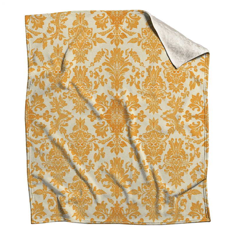 Ornate Damask Pattern Blankets, 60in W x 80in H