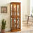 Curio Cabinet Lighted Curio Diapaly Cabinet with Adjustable Shelves and Mirrored Back Panel