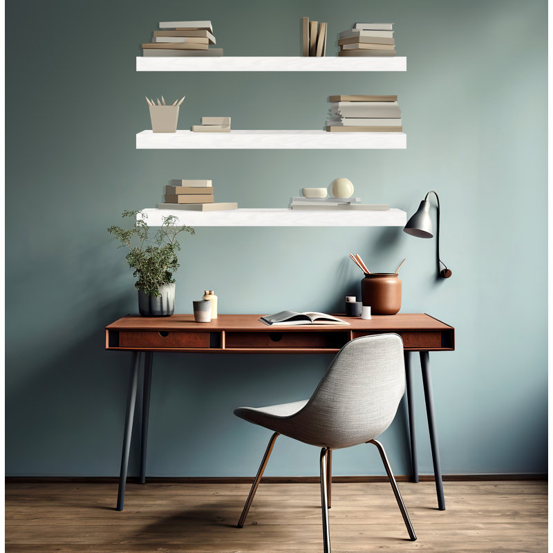 Emerald Lee 3 Piece Oak Floating Shelf, 3" H x 43" W x 5" D