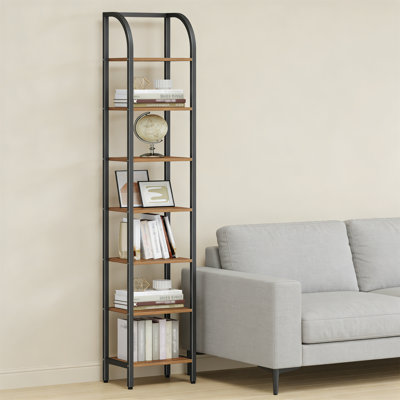 208.5cm H x 33.6cm W Metal Standard Bookcase