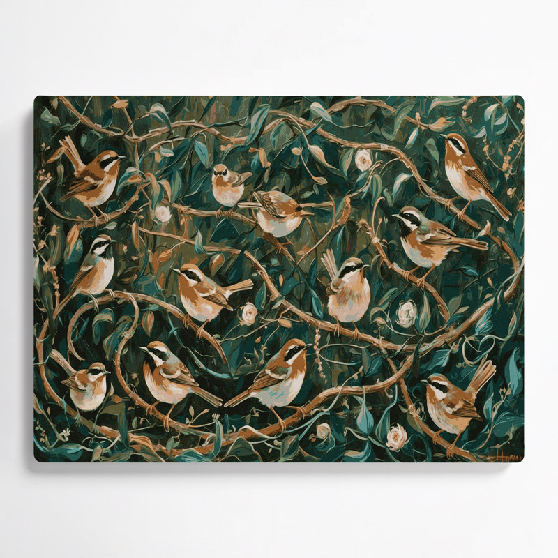 Oiseaux, art mural Wren, H 11 po x l 14 po