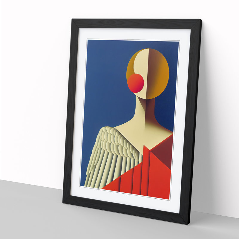 FRM-V0523-1X Angel - Single Picture Frame Print, 46cm H x 34cm W x 2cm D, Walnut Framed