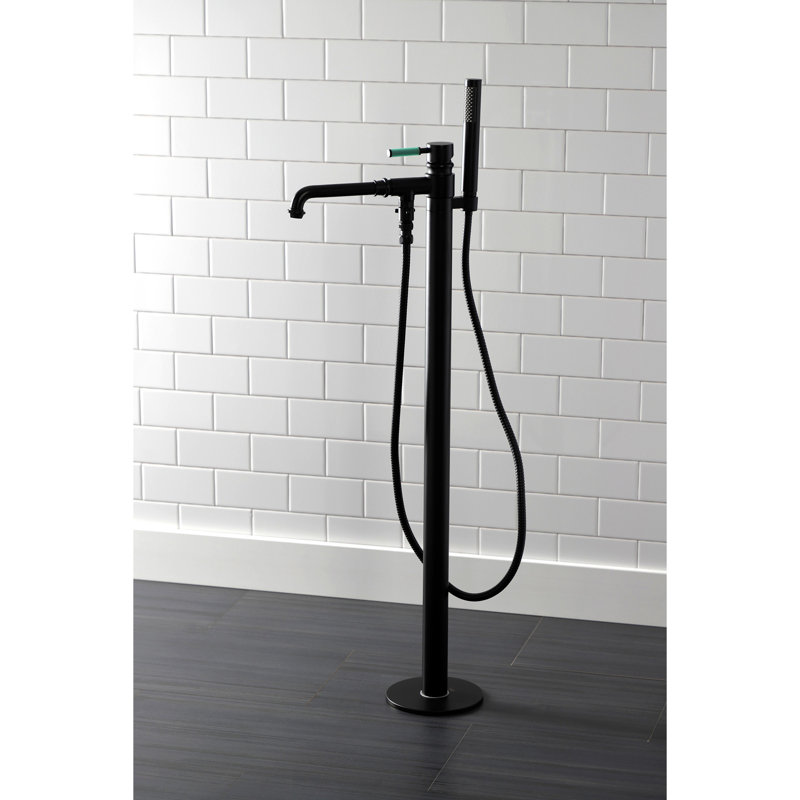 Kaiser Single Handle Floor Mounted with Hand Shower, Matte Black