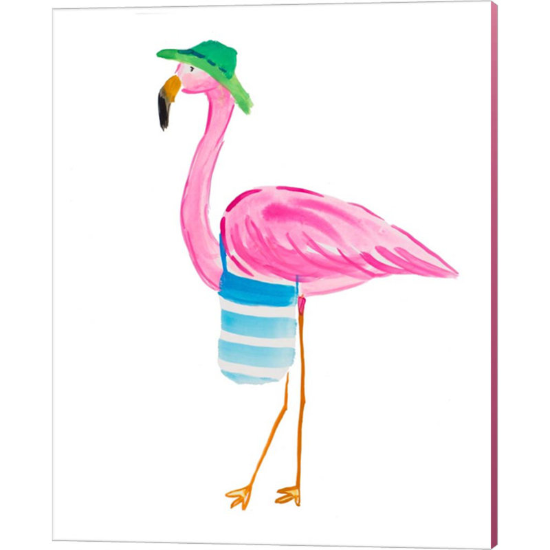 «Beach Flamingo» par Julie Derice, art sur toile (ensemble de 2)