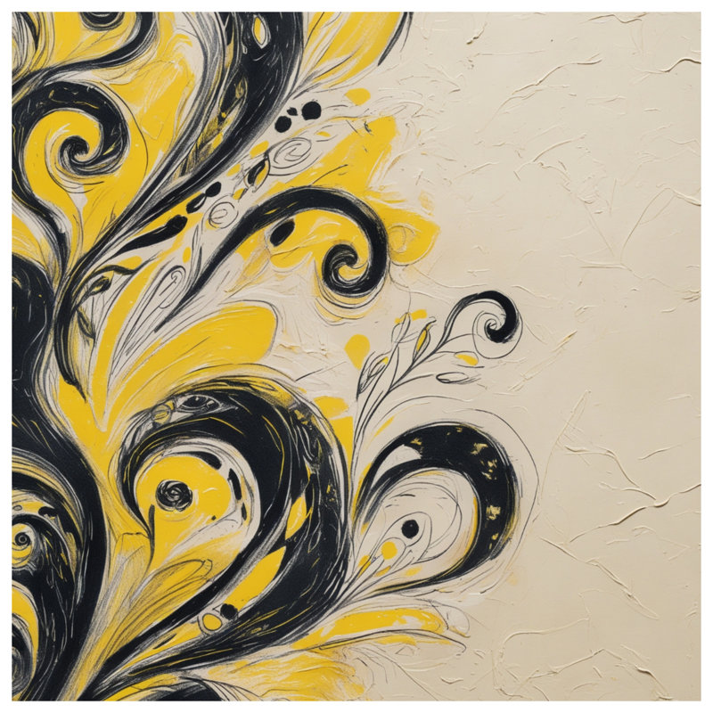 Tapisserie murale à motif floral tourbillonnant - Décoration murale tourbillons, 68in H x80in W with 4 Grommets