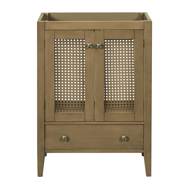 Base d'armoire de salle de bain seulement - finition naturelle 23,99 po Profondeur du panneau principal des portes