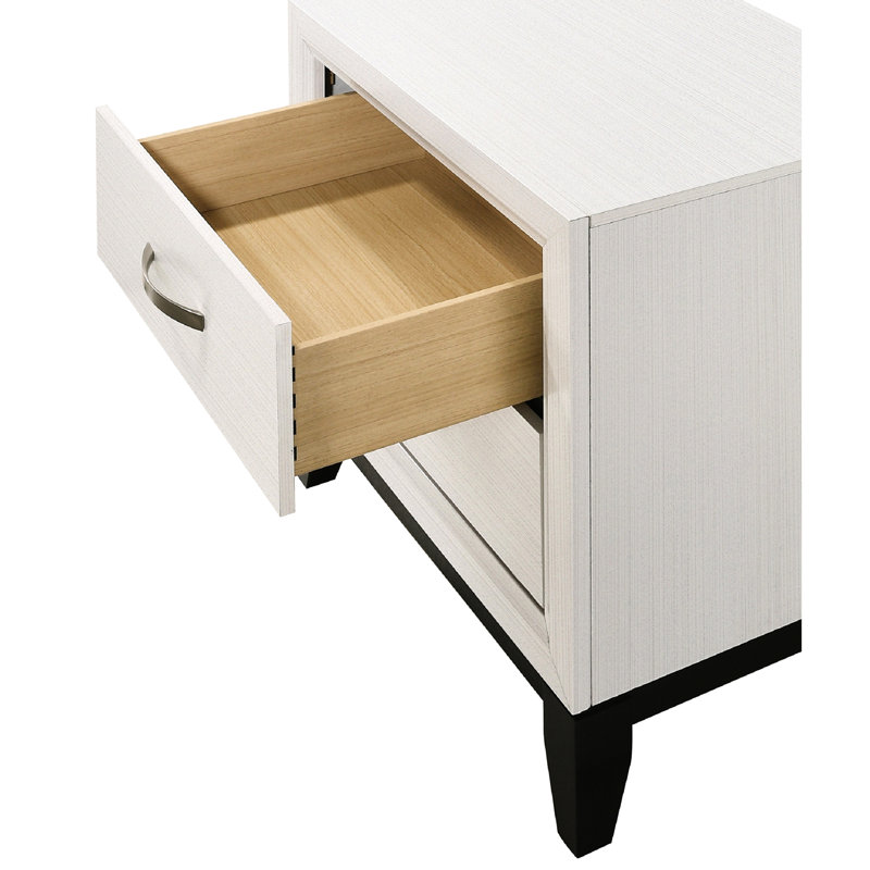 Table de chevet pour chambre à coucher - Vaste espace de rangement moderne 2, Blanc