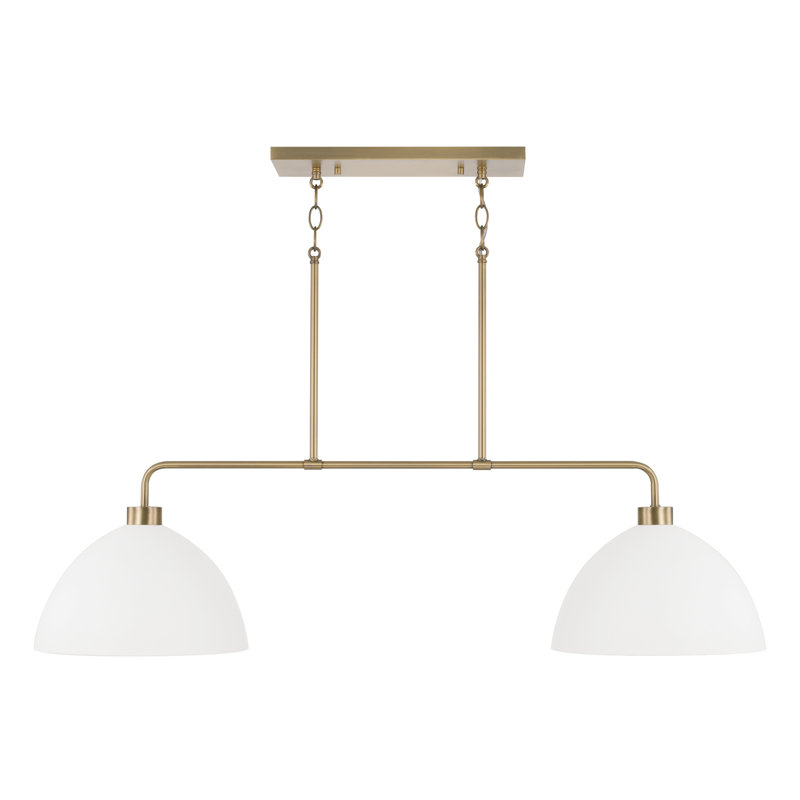 Lustre linéaire moderne à 2 lumières Ross, Blanc