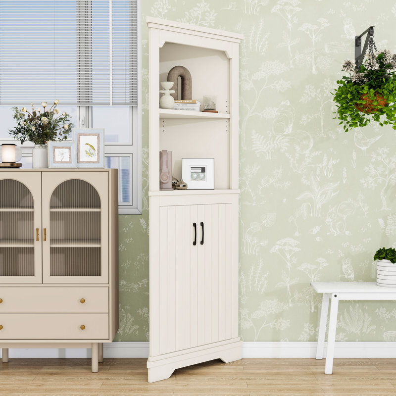 Rangement de salle de bain avec armoire, portes et tablettes, Blanc