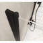 Porte de douche pivotante 34 po x 72 po - Cadre en aluminium noir mat, demi-cadre, verre trempé de 1/4 po avec film antidéflagrant