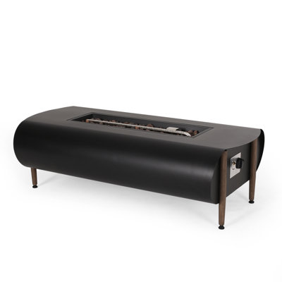 Rectangular 50,000Btu Fire Pit - Dark Gray Iron Outdoor Enjoyment Producer Unit Pit, Comfort Enhancer