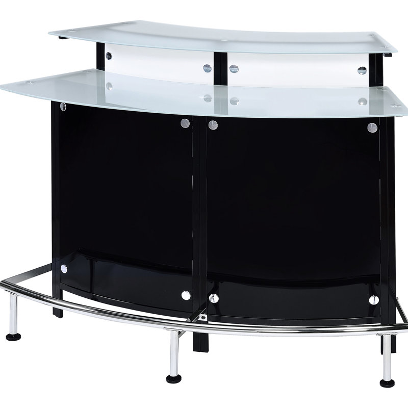 Armoire à vin moderne en verre noir courbé pour les espaces de vie principaux, avec un support de verres à vin intégré pour huit bouteilles