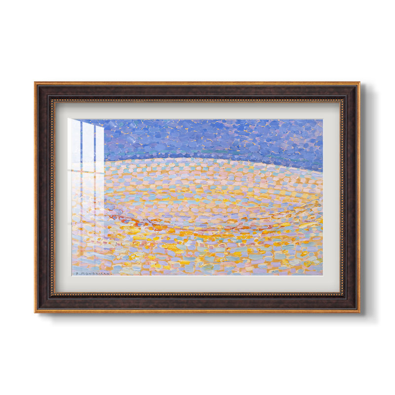 Dune III, 1909 - Piet Mondrian - Estampe encadrée sur mesure, 20x28 INNER SIZE, Framed Print with Mat, Venetian Gold