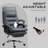 Microfibre Massage Office Chair, Heated Reclining Chair With Footrest, Dark Gray-1270921098