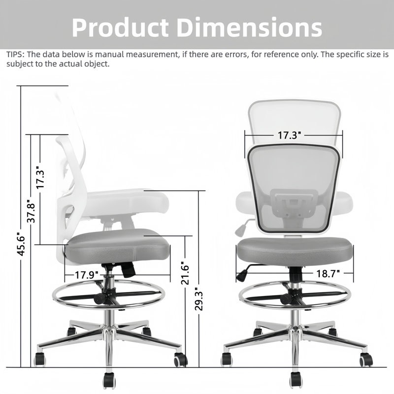 Fauteuil de bureau ergonomique et pivotant en filet Jonilda, Grey