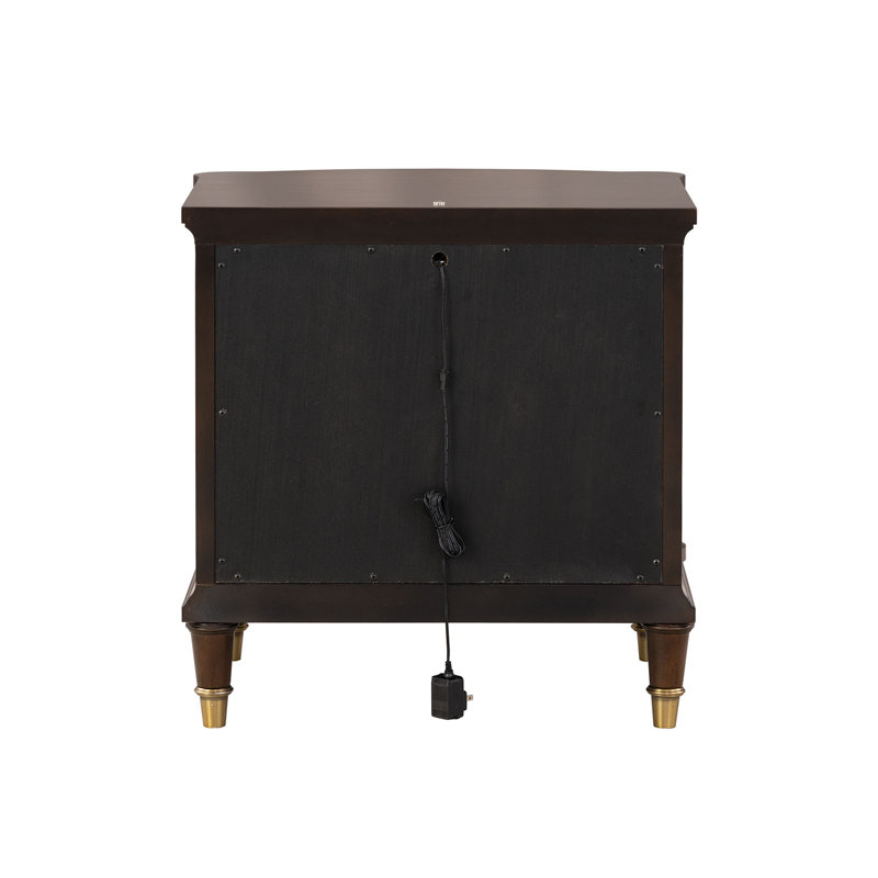 Westerham Modern End Table W/ LED - Dark Cherry