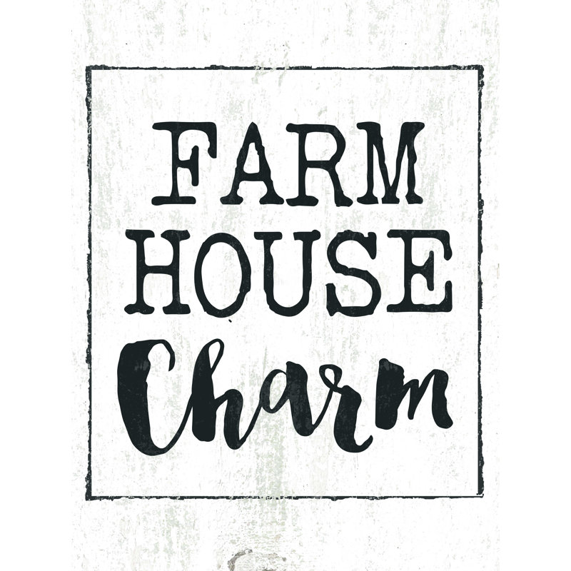 «Farmhouse Charm», art textuel sur toile tendue, H 16 po x l 12 po