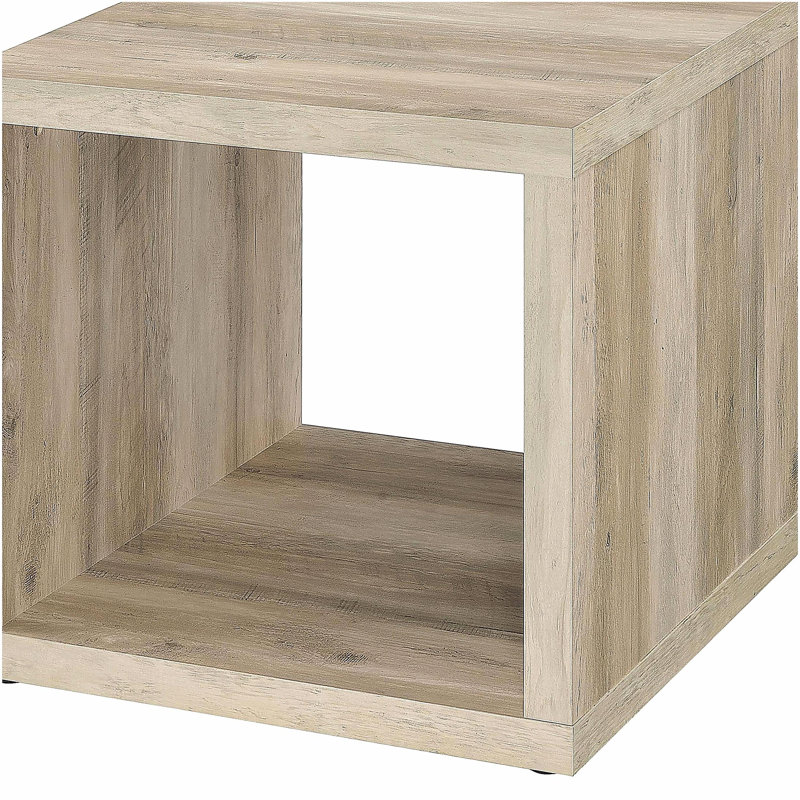 Table de bout d'appoint en bois d'ingénierie Flint, Beige