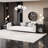 Usmon Modern Nightstand with Glass Door,Metal Side Table,Bedside Table With Flip-Top Storage-1869533239