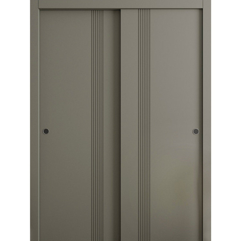 Portes coulissantes pour garde-robe coulissantes - ESSENTIAL 0777 - Ensemble de quincaillerie Rails - Portes de garde-robe de chambre en bois massif