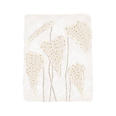 Feuilles tachetées sur fond beige-impression sur toile