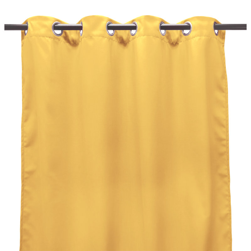 Solid 54" x 84" Grommet Semi-Sheer Outdoor Curtain Panel, Solid Canary, 54" W x 96" L