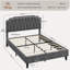 Upholstered Bed Frame with with Diamond Button-Tufted Headboard-333022944-332416926